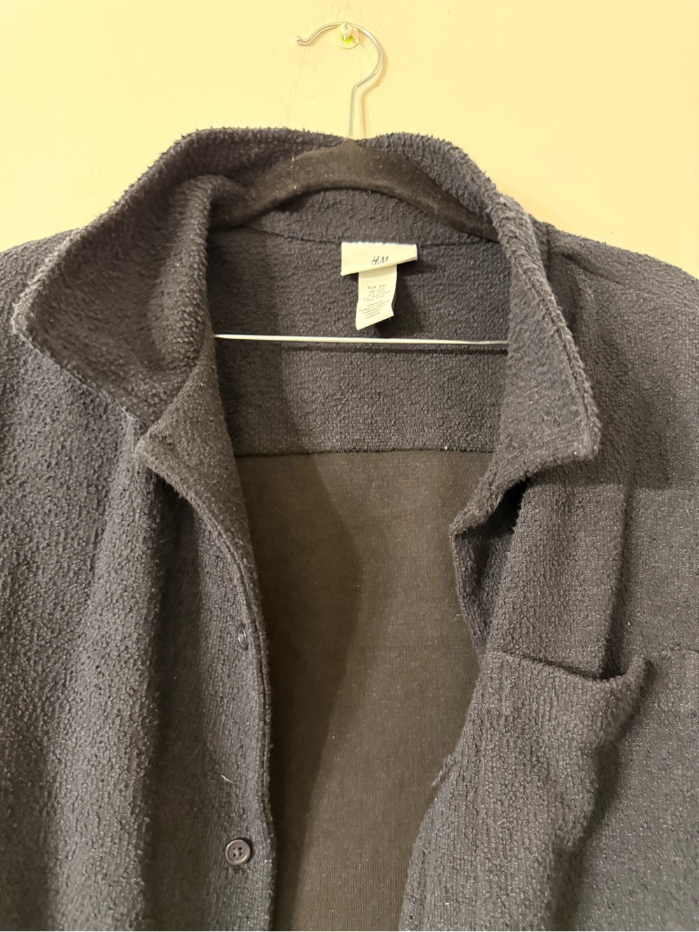 H&M Women's Black Teddy Button-Up Jacket